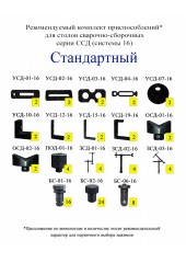 Комплект приспособлений СТАНДАРТНЫЙ для столов ССД системы 16