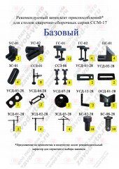 Комплект зажимов БАЗОВЫЙ для столов ССМ-17 и ССМ-18