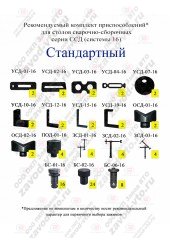 Комплект приспособлений СТАНДАРТНЫЙ для столов ССД системы 16