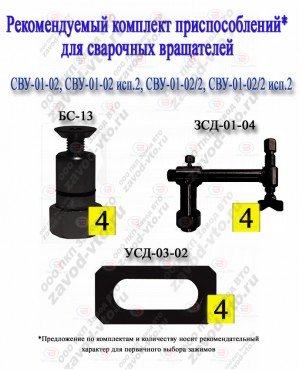 Комплект приспособлений для сварочных вращателей